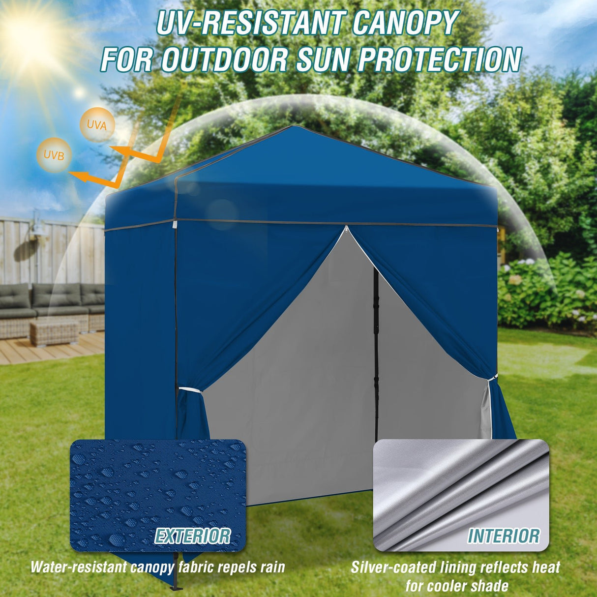 6x4 Instant Pop Up Canopy Tent with 4 Side Wall Panels - Eagle Peak Custom Canopy Tent