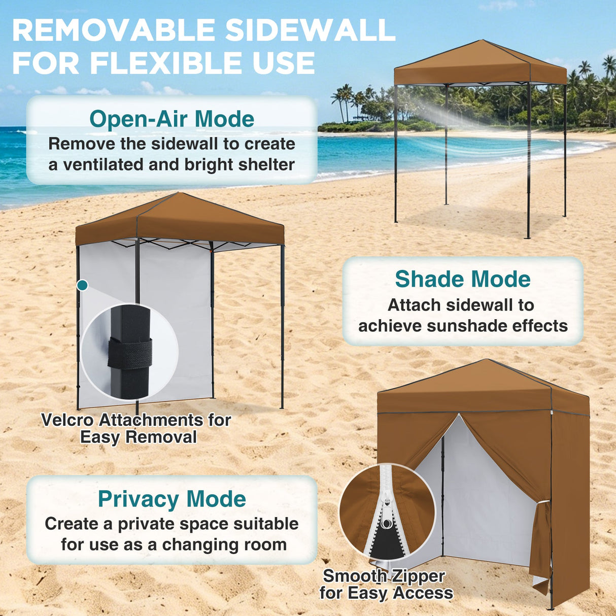 6x4 Instant Pop Up Canopy Tent with 4 Side Wall Panels - Eagle Peak®