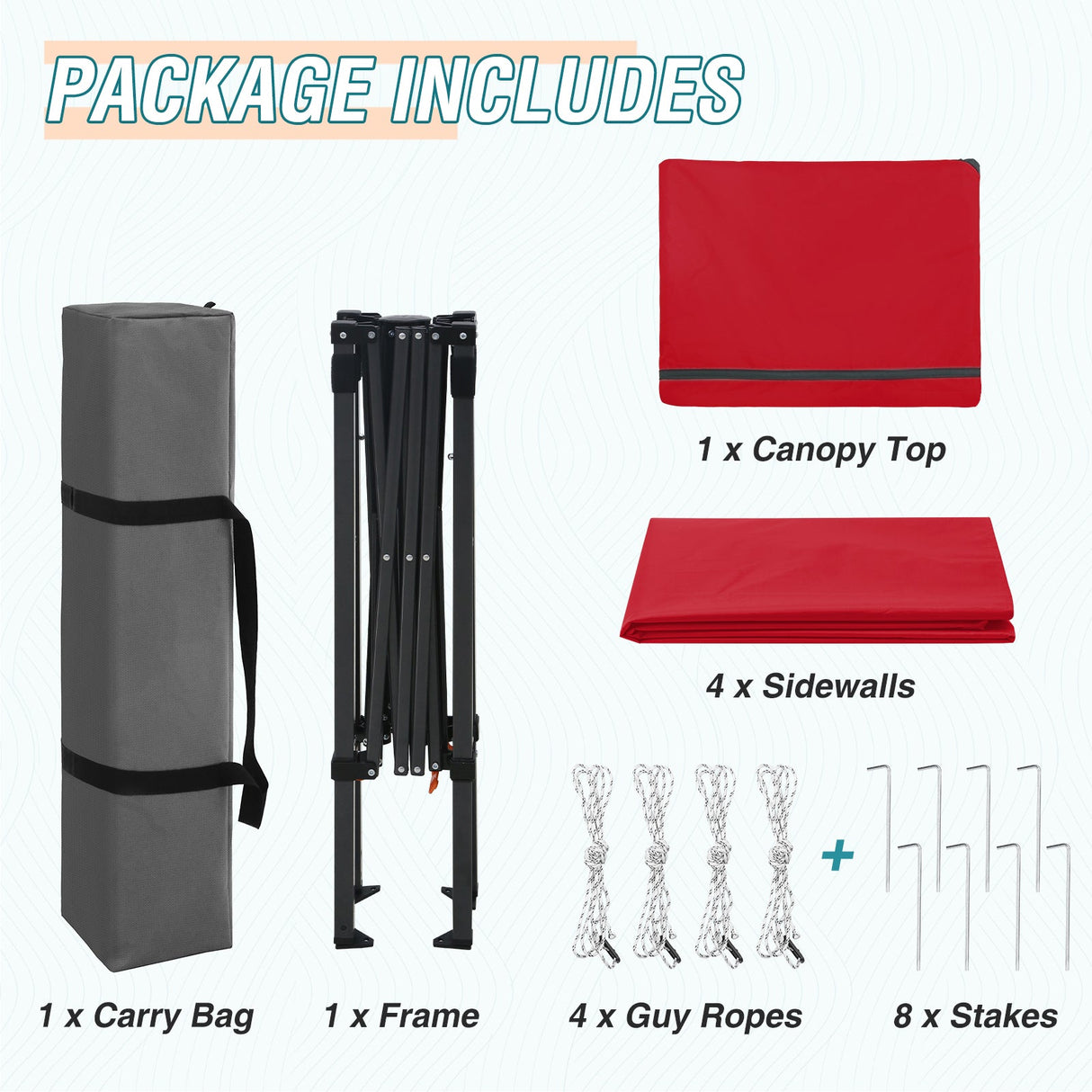 6x4 Instant Pop Up Canopy Tent with 4 Side Wall Panels - Eagle Peak Custom Canopy Tent