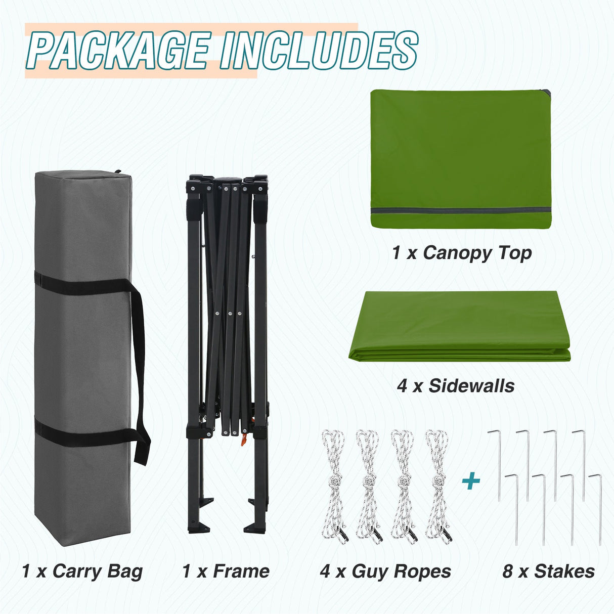 6x4 Instant Pop Up Canopy Tent with 4 Side Wall Panels - Eagle Peak Custom Canopy Tent