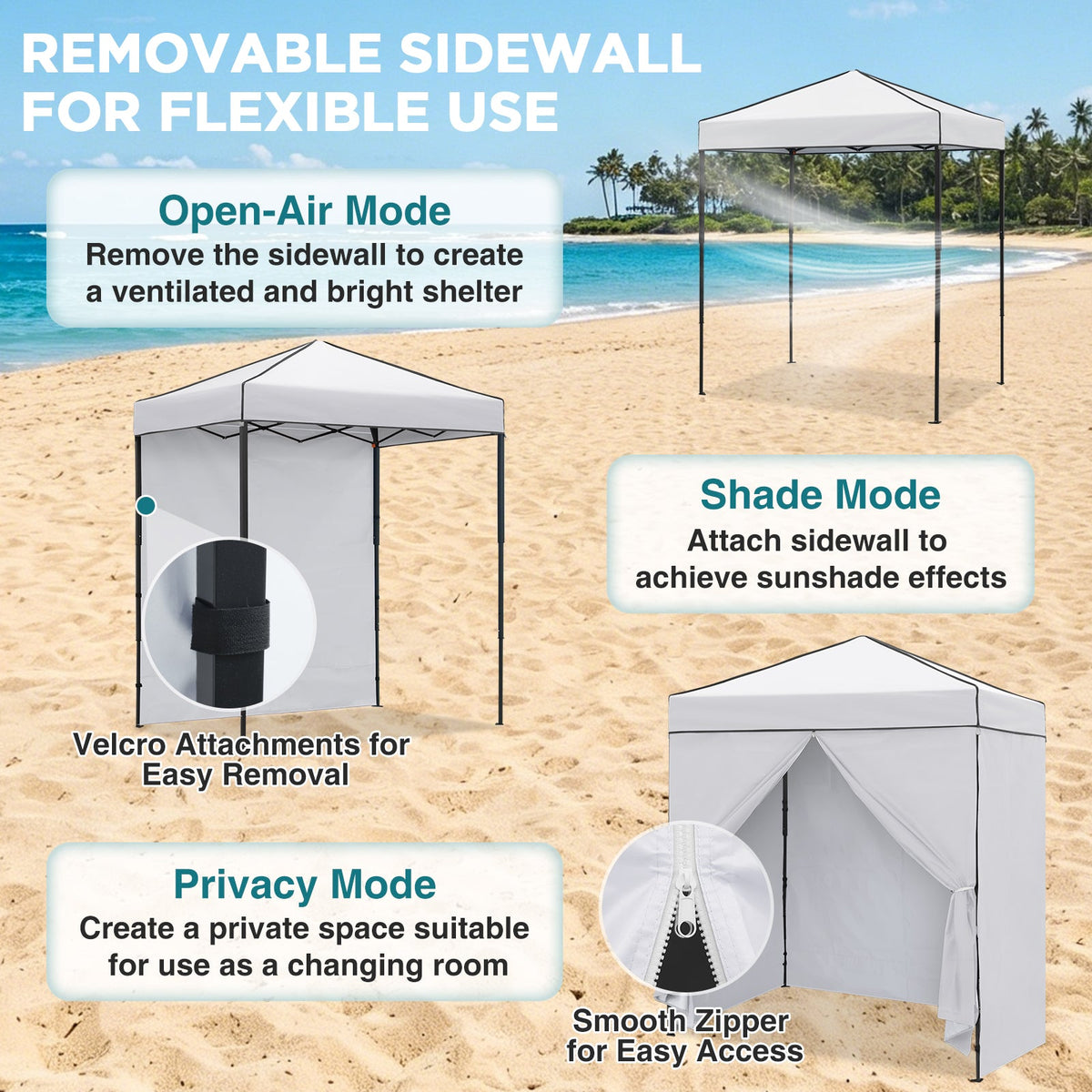 6x4 Instant Pop Up Canopy Tent with 4 Sidewalls - Eagle Peak®