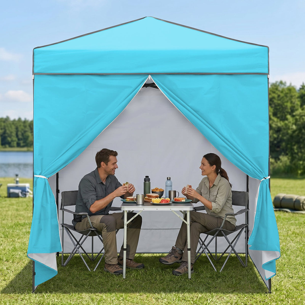 6x4 Instant Pop Up Canopy Tent with 4 Sidewalls - Eagle Peak®