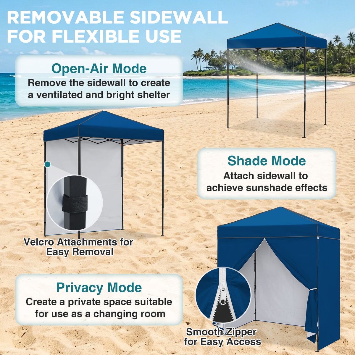 6x4 Instant Pop Up Canopy Tent with 4 Sidewalls - Eagle Peak®