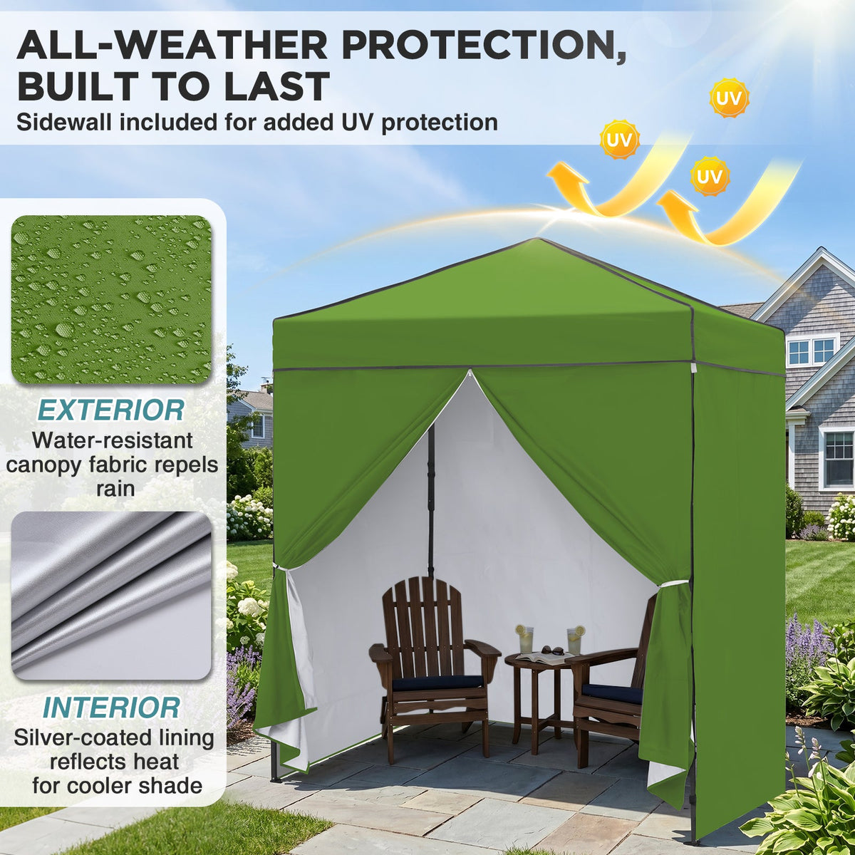 6x4 Instant Pop Up Canopy Tent with 4 Sidewalls - Eagle Peak®