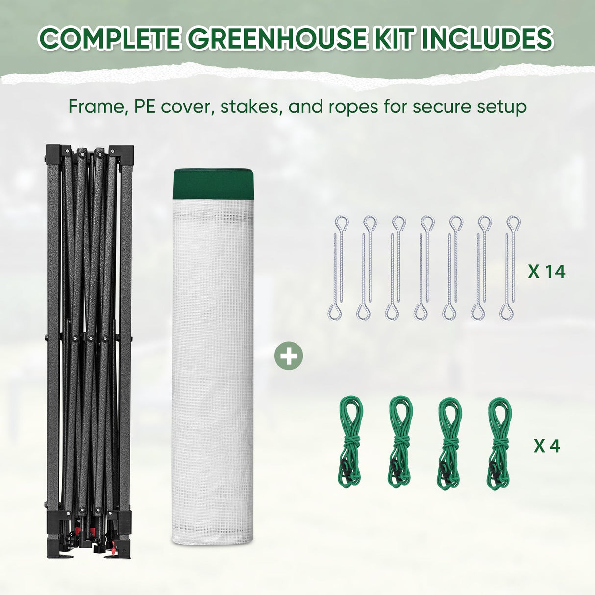 6x4/12x8/10x10 Portable Walk in Greenhouse with Polyester Reinforced Corners, Gray/White, Green/White - Eagle Peak Custom Canopy Tent