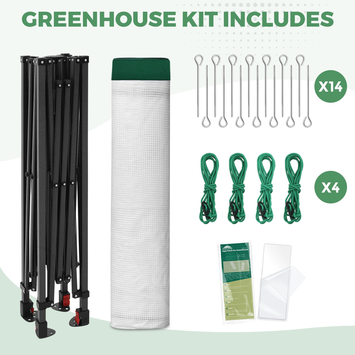 6x4/8x6/10x10 Walk In Pop Up Greenhouse - Eagle Peak®
