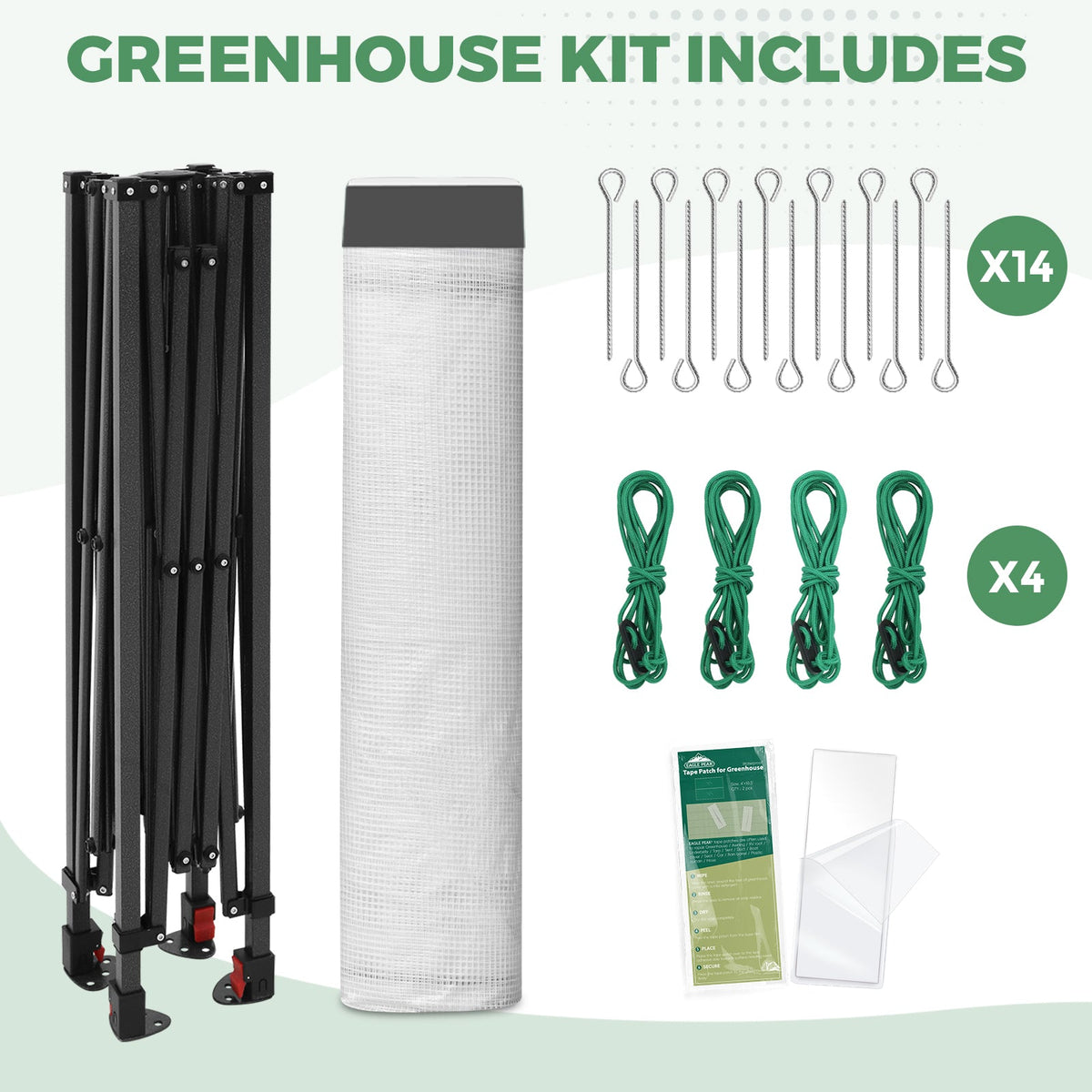 6x4/8x6/10x10 Walk In Pop Up Greenhouse - Eagle Peak®