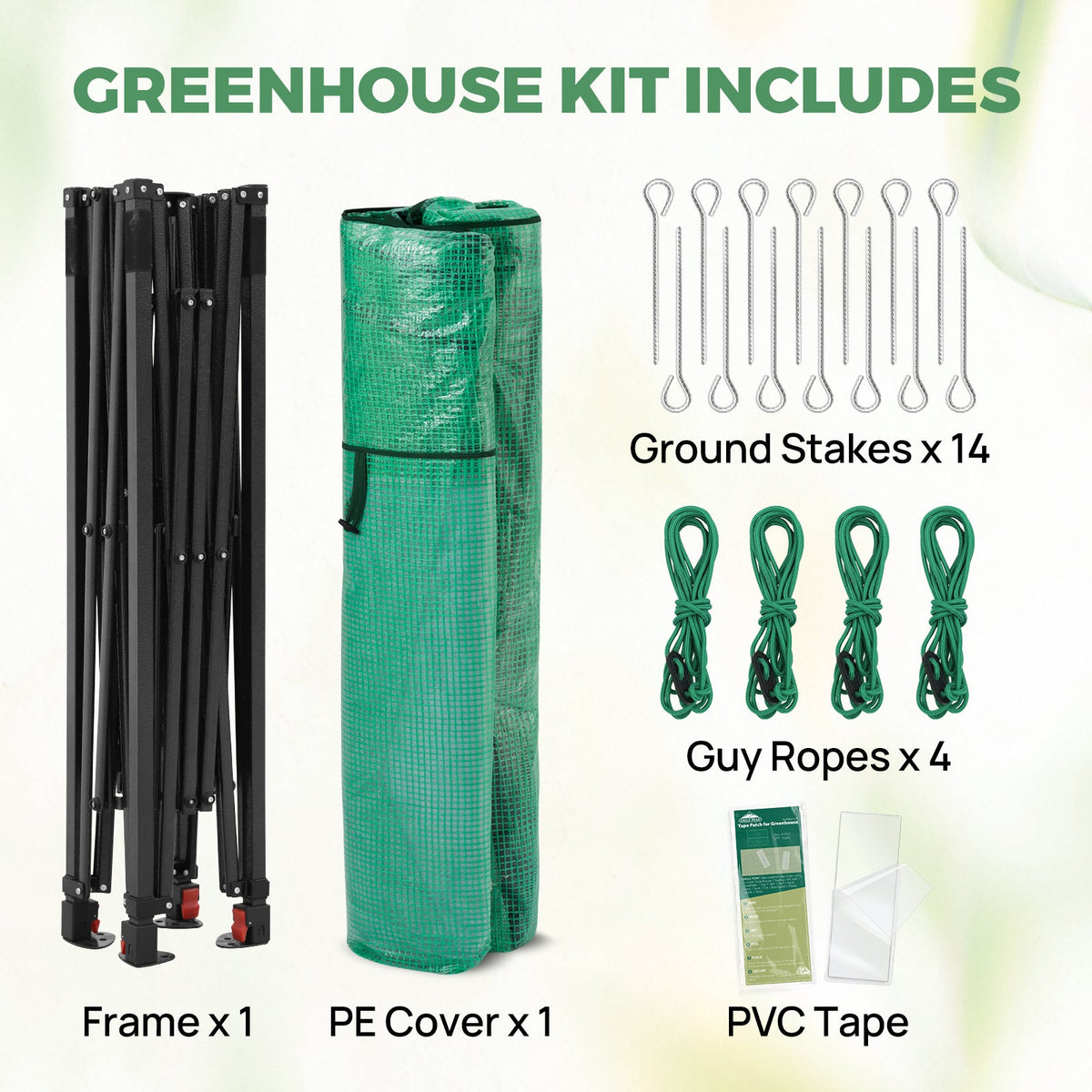 6x6/ 6x8/ 8x8/ 10x10 Pop Up Walk In Greenhouse, Easy Setup, Gable Roof - Eagle Peak®