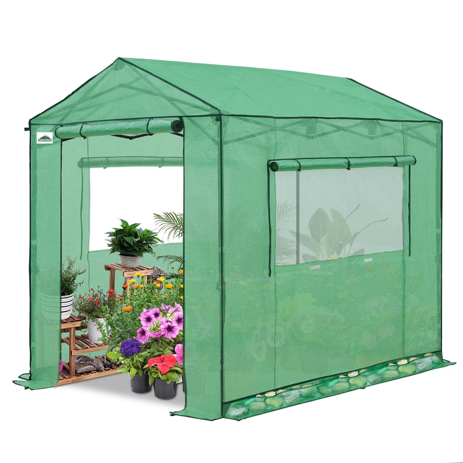 6x6/ 8x8/ 10x10 Portable Pop Up Greenhouse, Patented Center Lock
