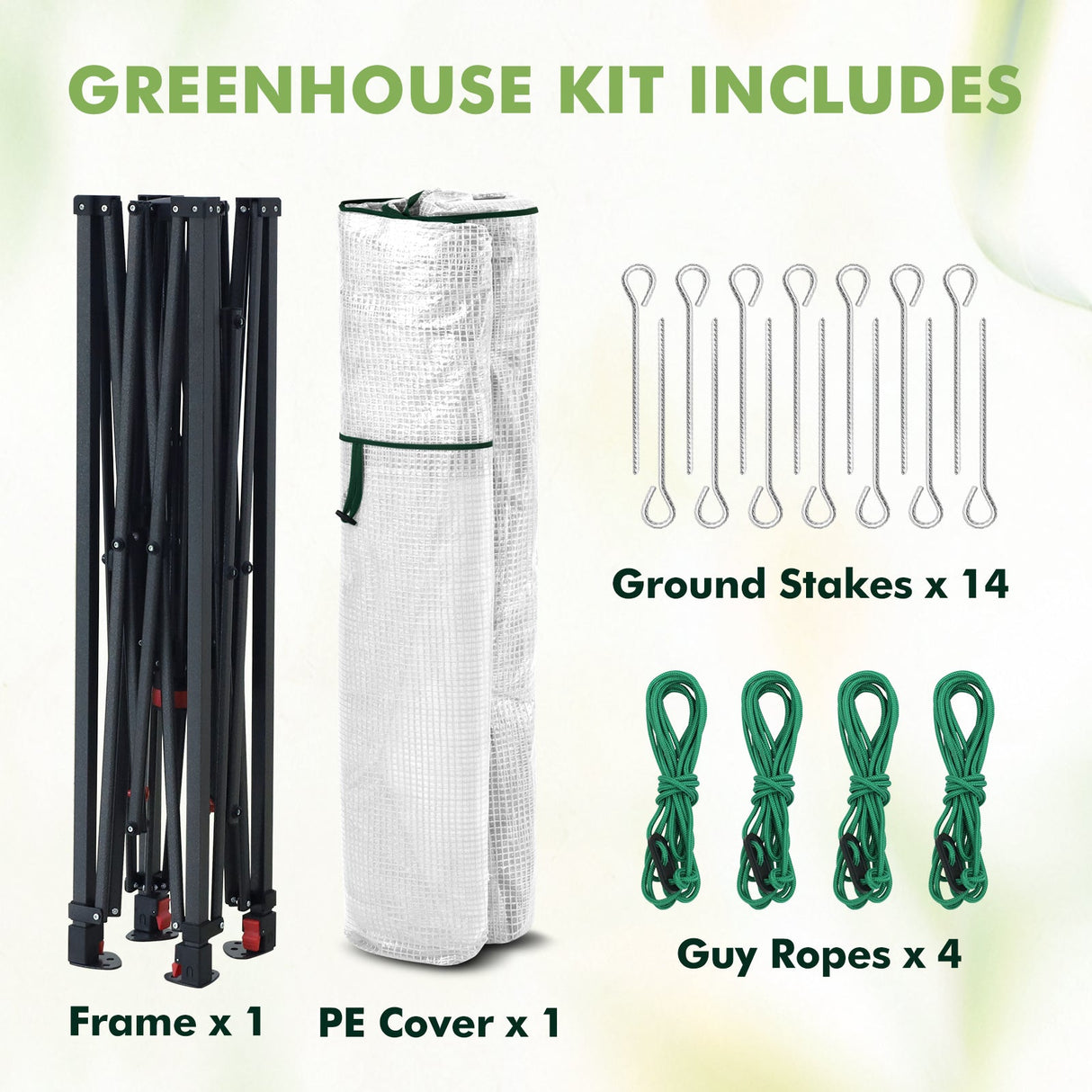 6x6/ 8x8/ 10x10 Portable Pop Up Greenhouse, Patented Center Lock with Gable Roof - Eagle Peak Custom Canopy Tent