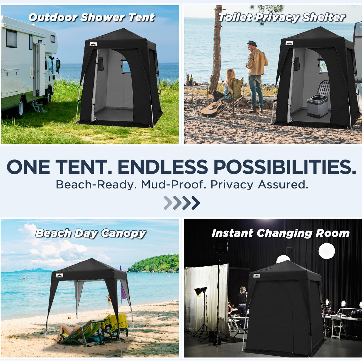 6x6 Pop Up Privacy Tent with Ground Mat - Eagle Peak Custom Canopy Tent