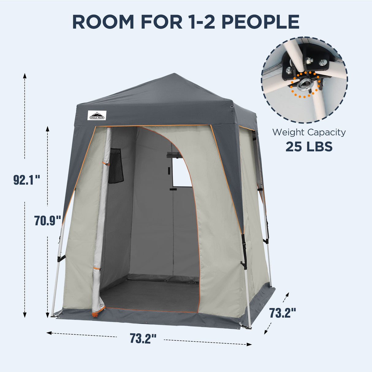 6x6 Pop Up Privacy Tent with Ground Mat - Eagle Peak Custom Canopy Tent