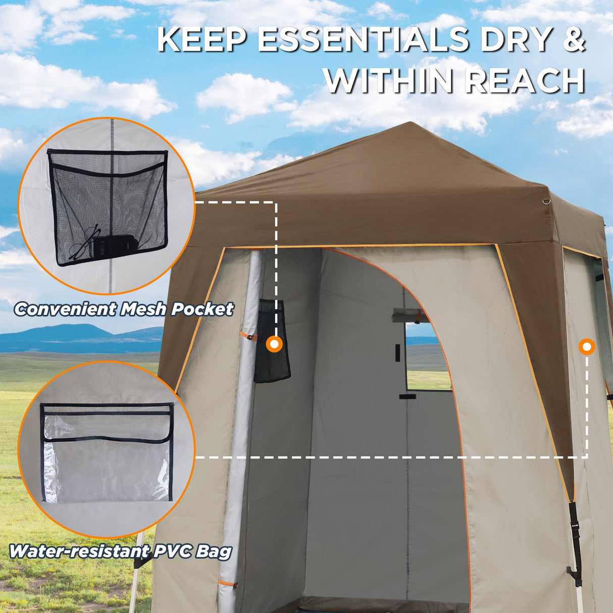 6x6 Pop Up Privacy Tent with Ground Mat - Eagle Peak Custom Canopy Tent