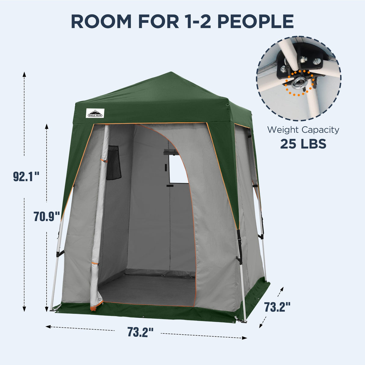 6x6 Pop Up Privacy Tent with Ground Mat - Eagle Peak Custom Canopy Tent