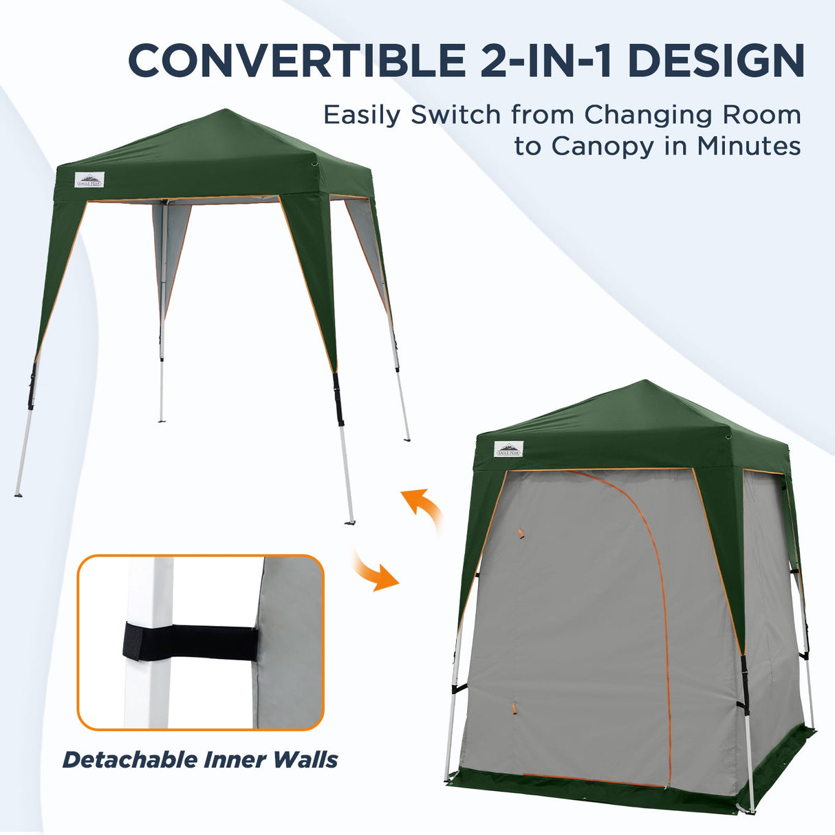 6x6 Pop Up Privacy Tent with Ground Mat - Eagle Peak Custom Canopy Tent