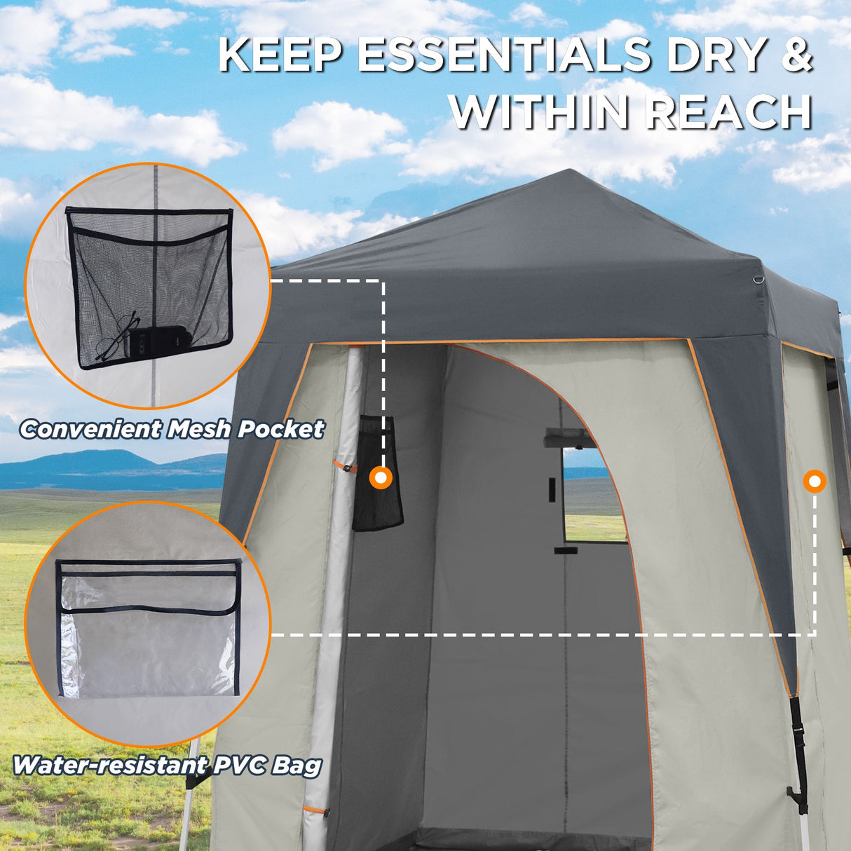 6x6 Pop Up Privacy Tent with Ground Mat - Eagle Peak Custom Canopy Tent