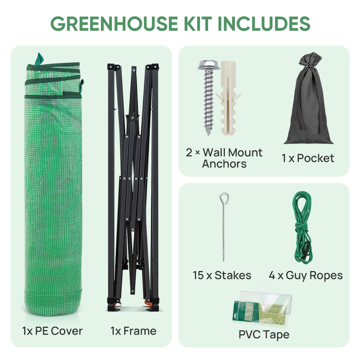 9x4 Easy Setup Pop Up Greenhouse, Lean-To Design