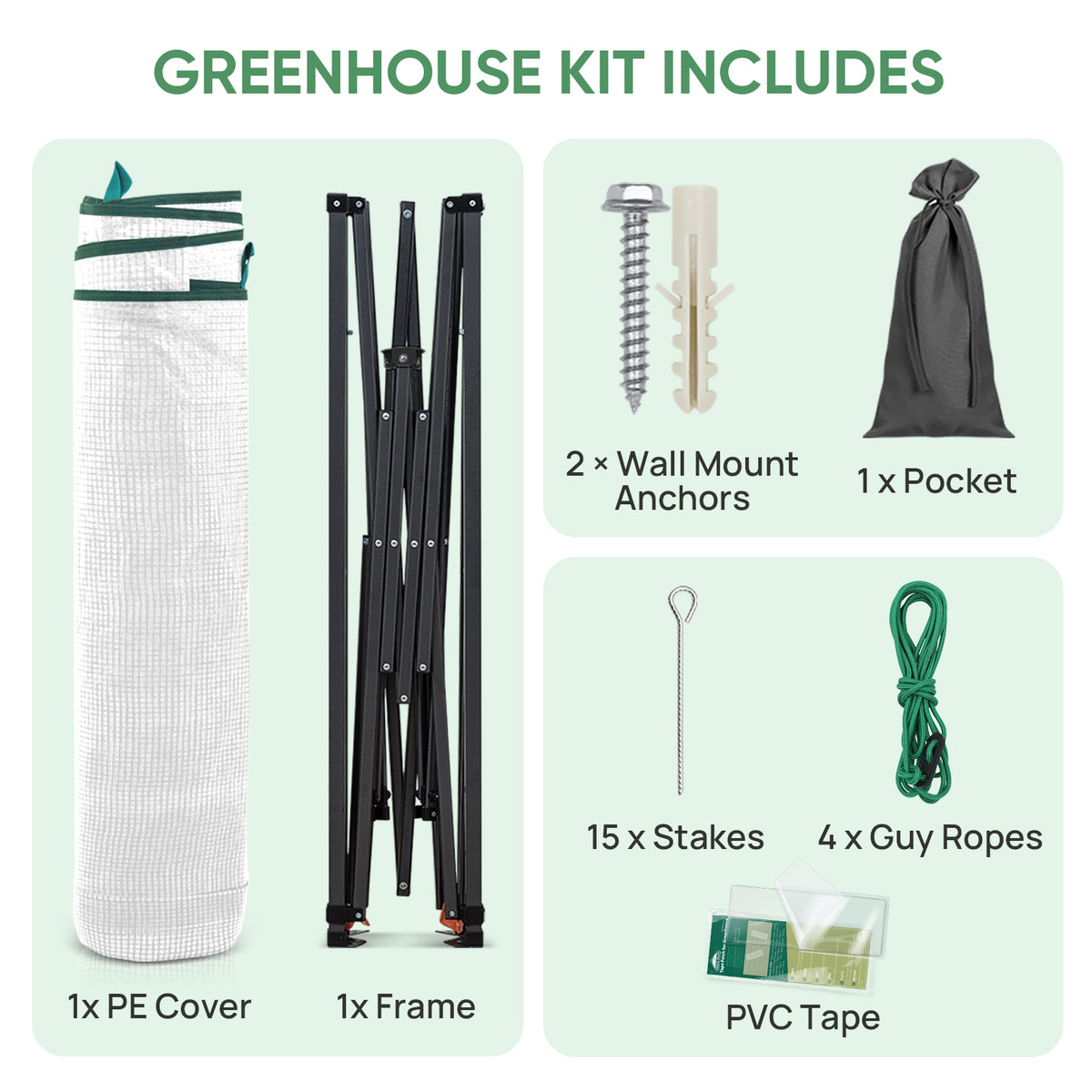 9x4 Easy Setup Pop Up Greenhouse, Lean-To Design