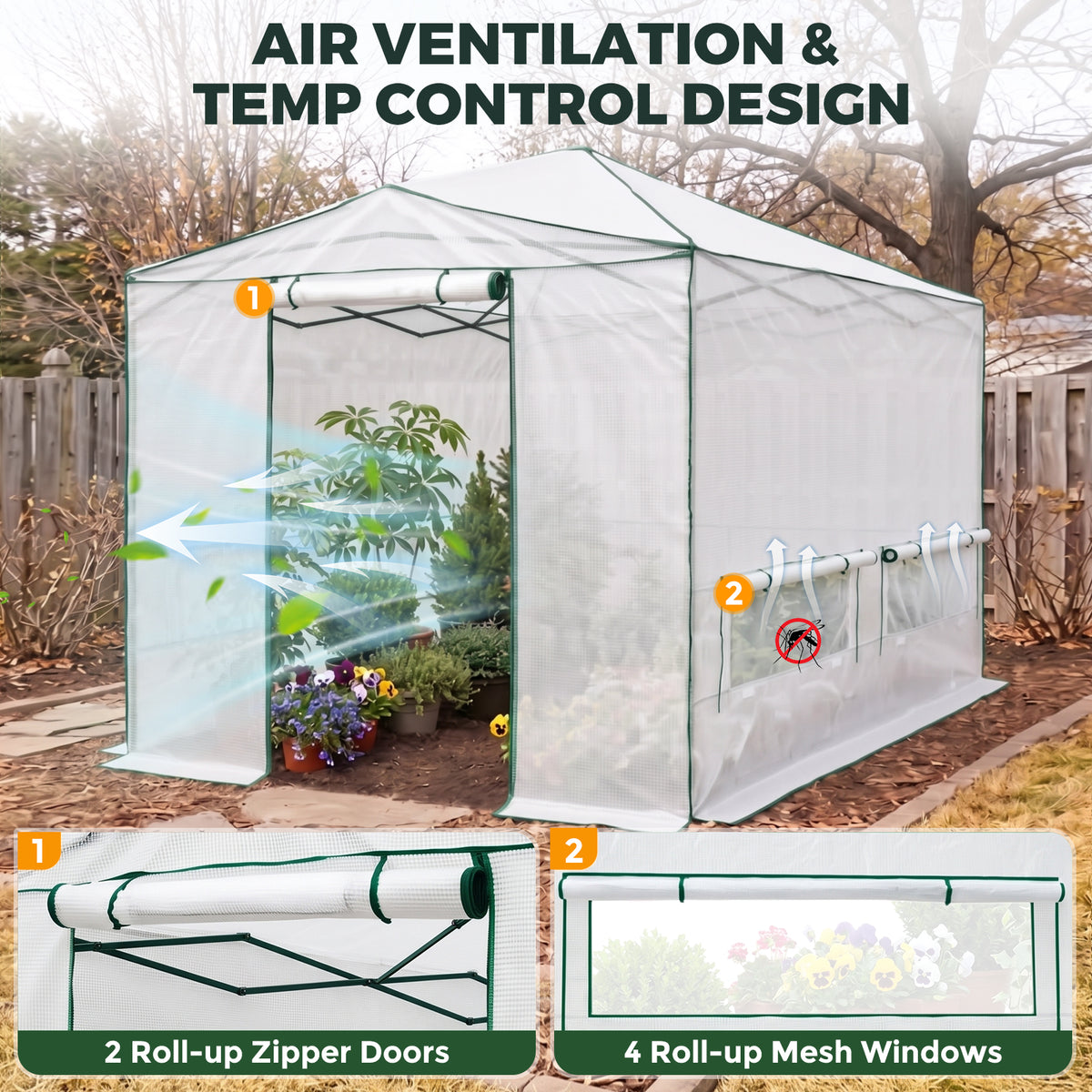 12x8 Easy Setup Pop Up Greenhouse, Support Pole