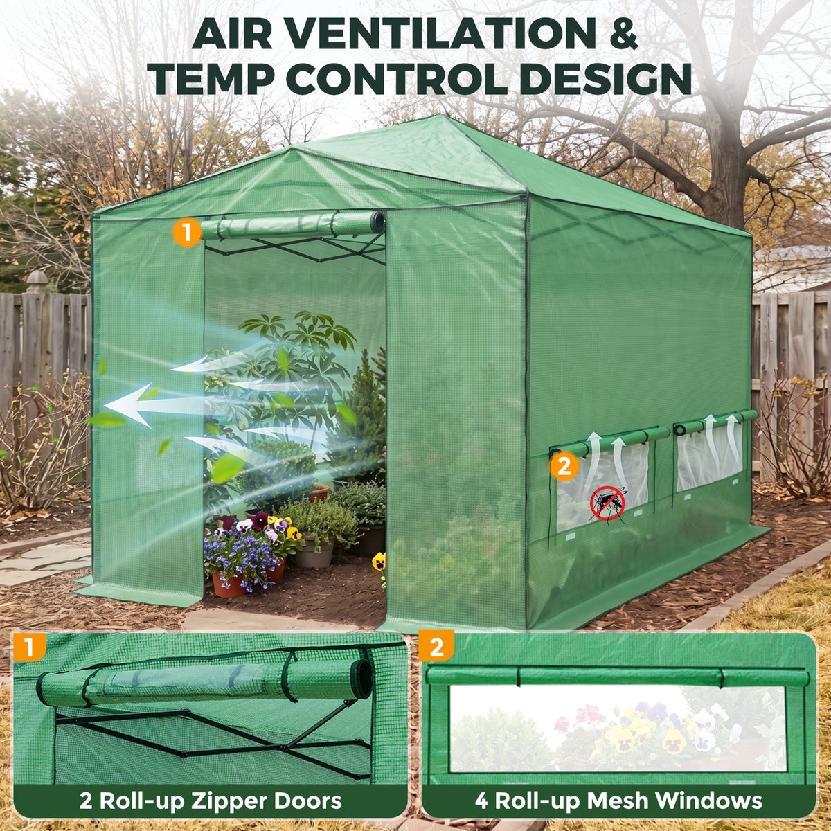 12x8 Easy Setup Pop Up Greenhouse, Support Pole