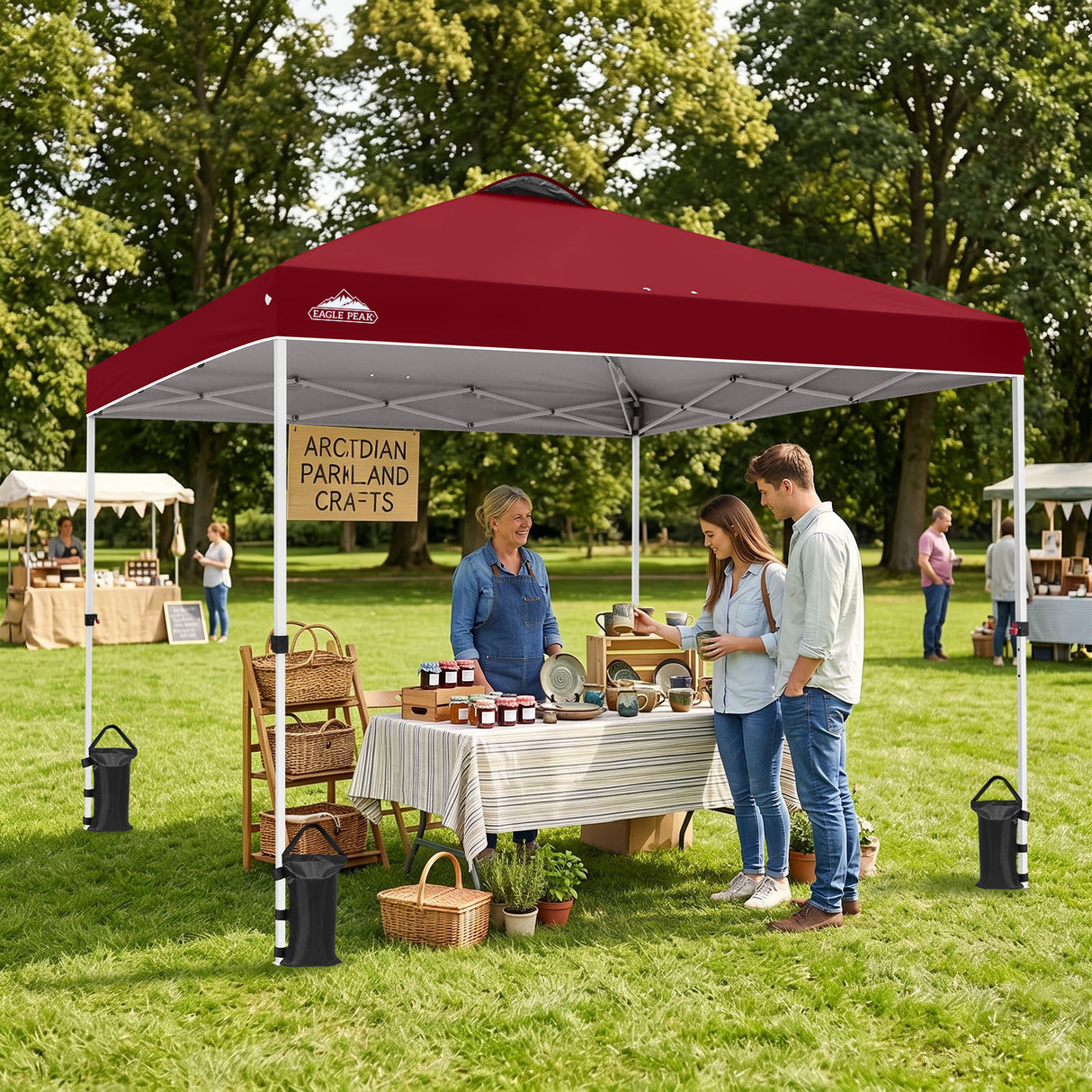 Easy Setup Straight Leg 10x10 Pop Up Canopy Tent w/ 100 sqft of Shade