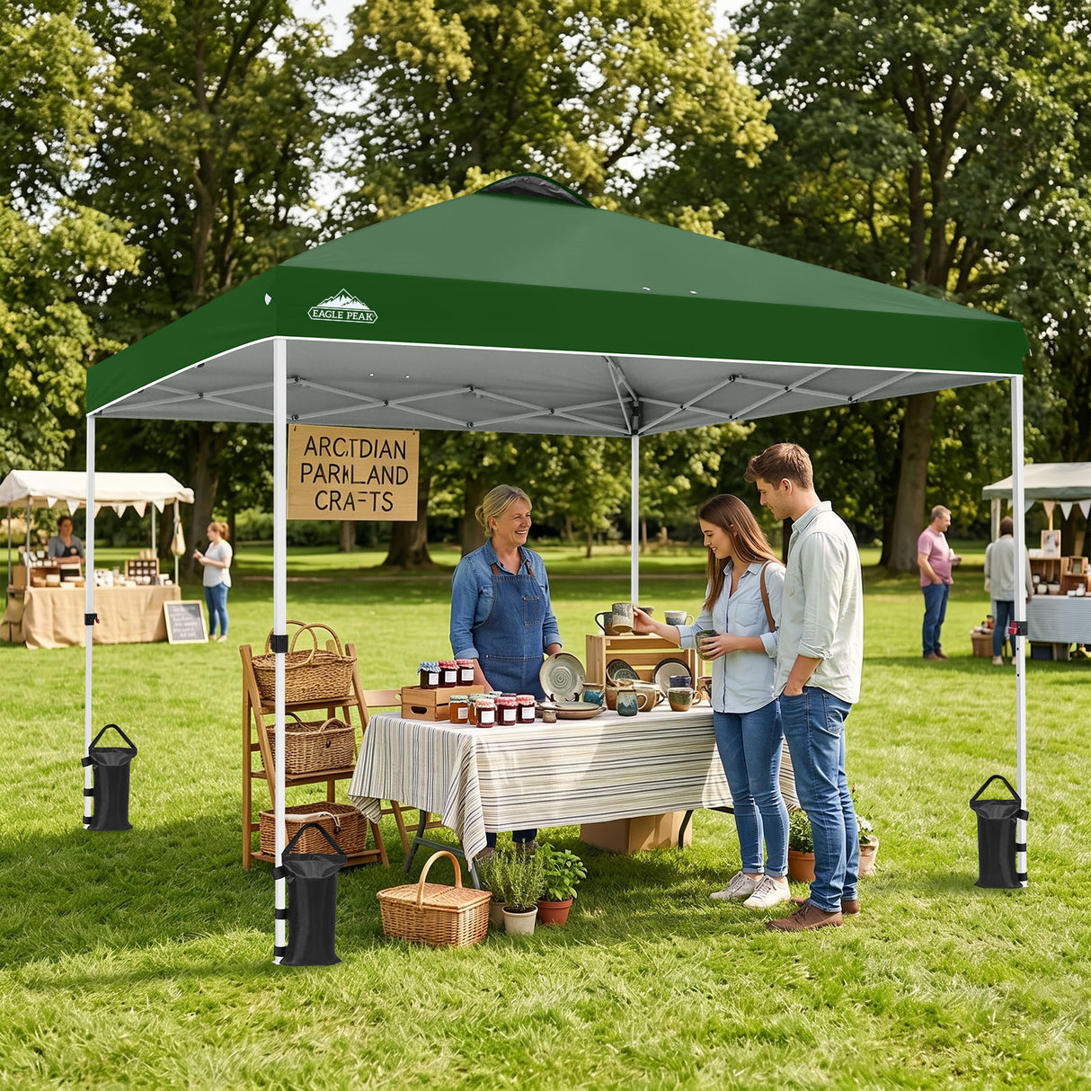 Easy Setup Straight Leg 10x10 Pop Up Canopy Tent w/ 100 sqft of Shade