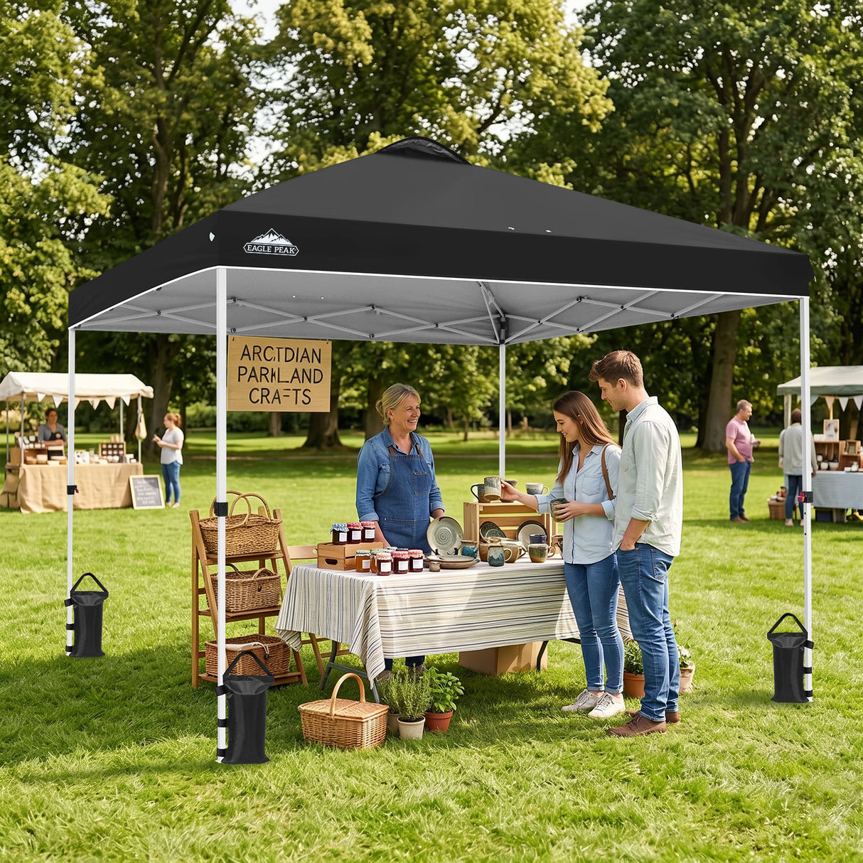 Easy Setup Straight Leg 10x10 Pop Up Canopy Tent w/ 100 sqft of Shade