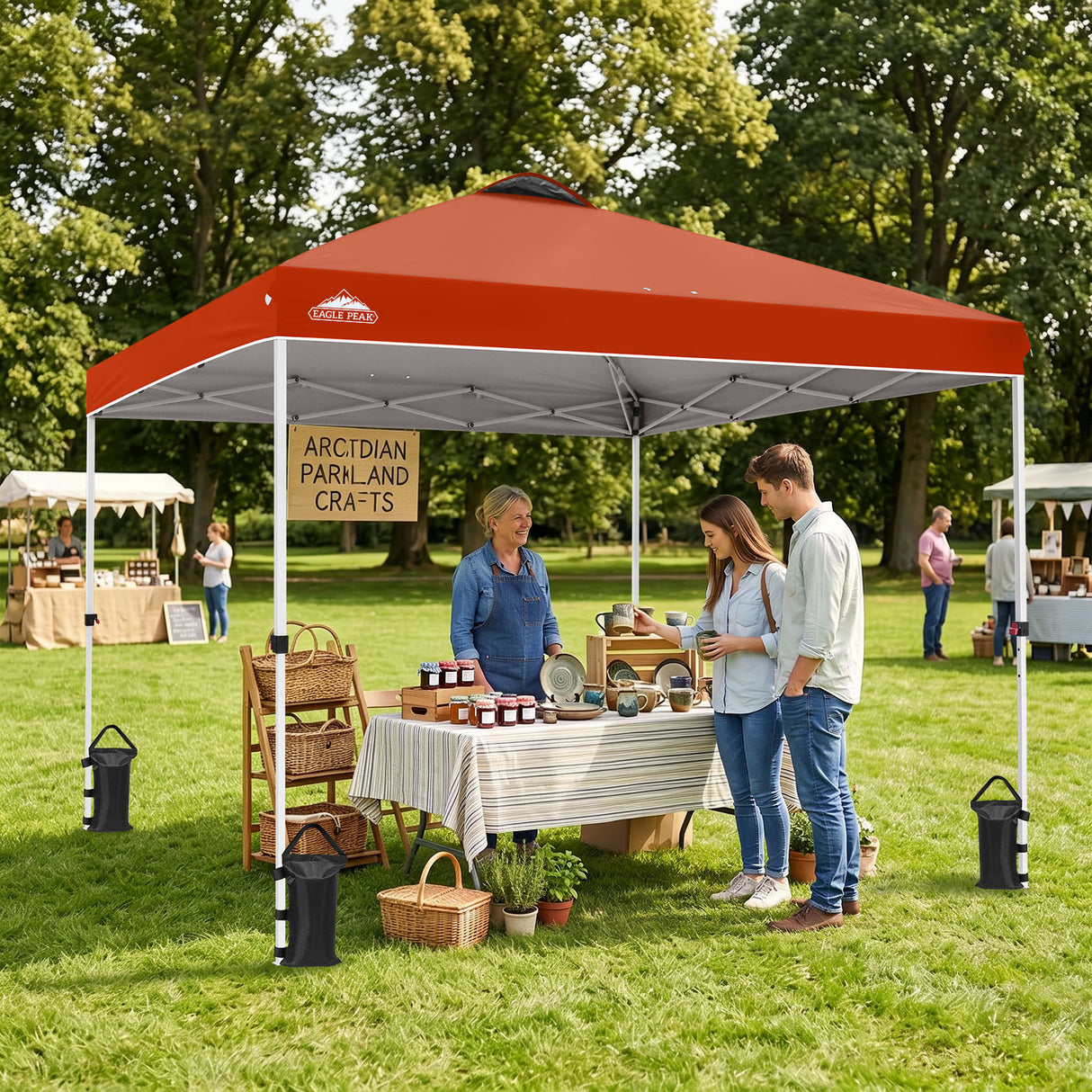 Easy Setup Straight Leg 10x10 Pop Up Canopy Tent w/ 100 sqft of Shade