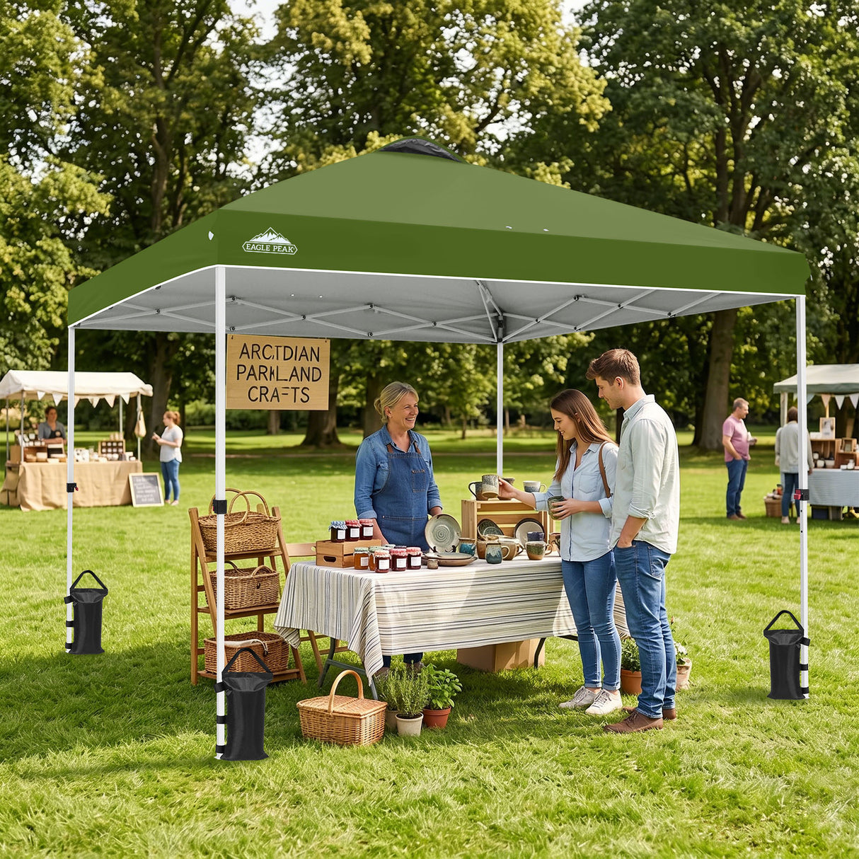Easy Setup Straight Leg 10x10 Pop Up Canopy Tent w/ 100 sqft of Shade