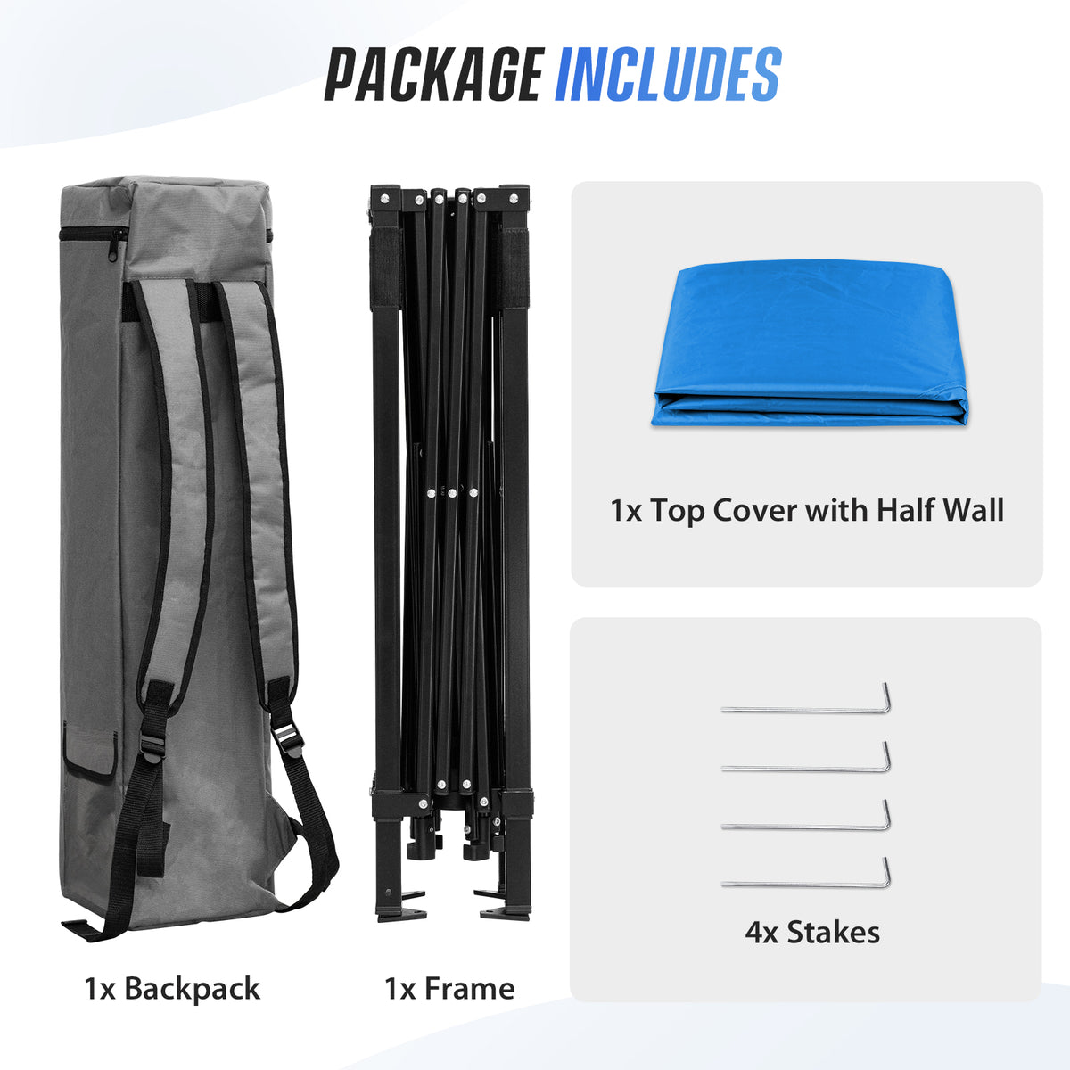 8X8 Pop Up Canopy Tent, Compact Backpack Canopy