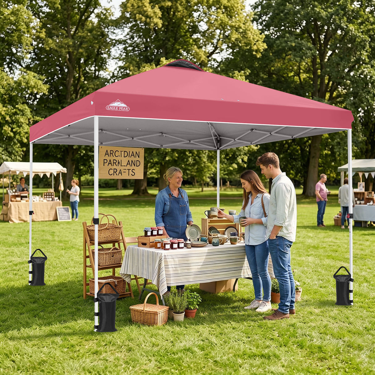 Easy Setup Straight Leg 10x10 Pop Up Canopy Tent w/ 100 sqft of Shade