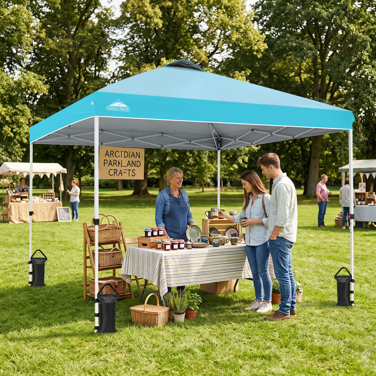 Easy Setup Straight Leg 10x10 Pop Up Canopy Tent w/ 100 sqft of Shade