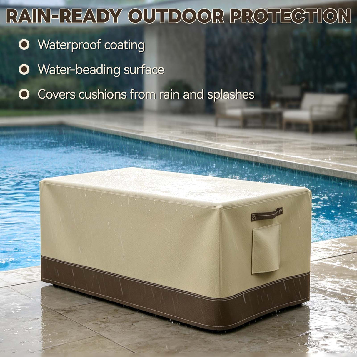 Patio Furniture Cover, Small Coffee Table 34.5''W×21''D×15.5''H