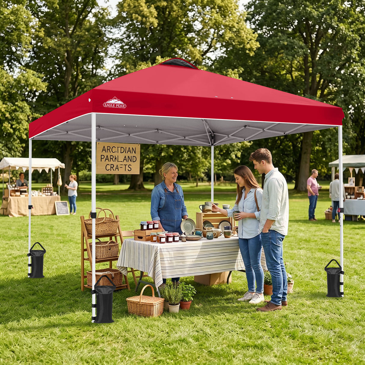 Easy Setup Straight Leg 10x10 Pop Up Canopy Tent w/ 100 sqft of Shade