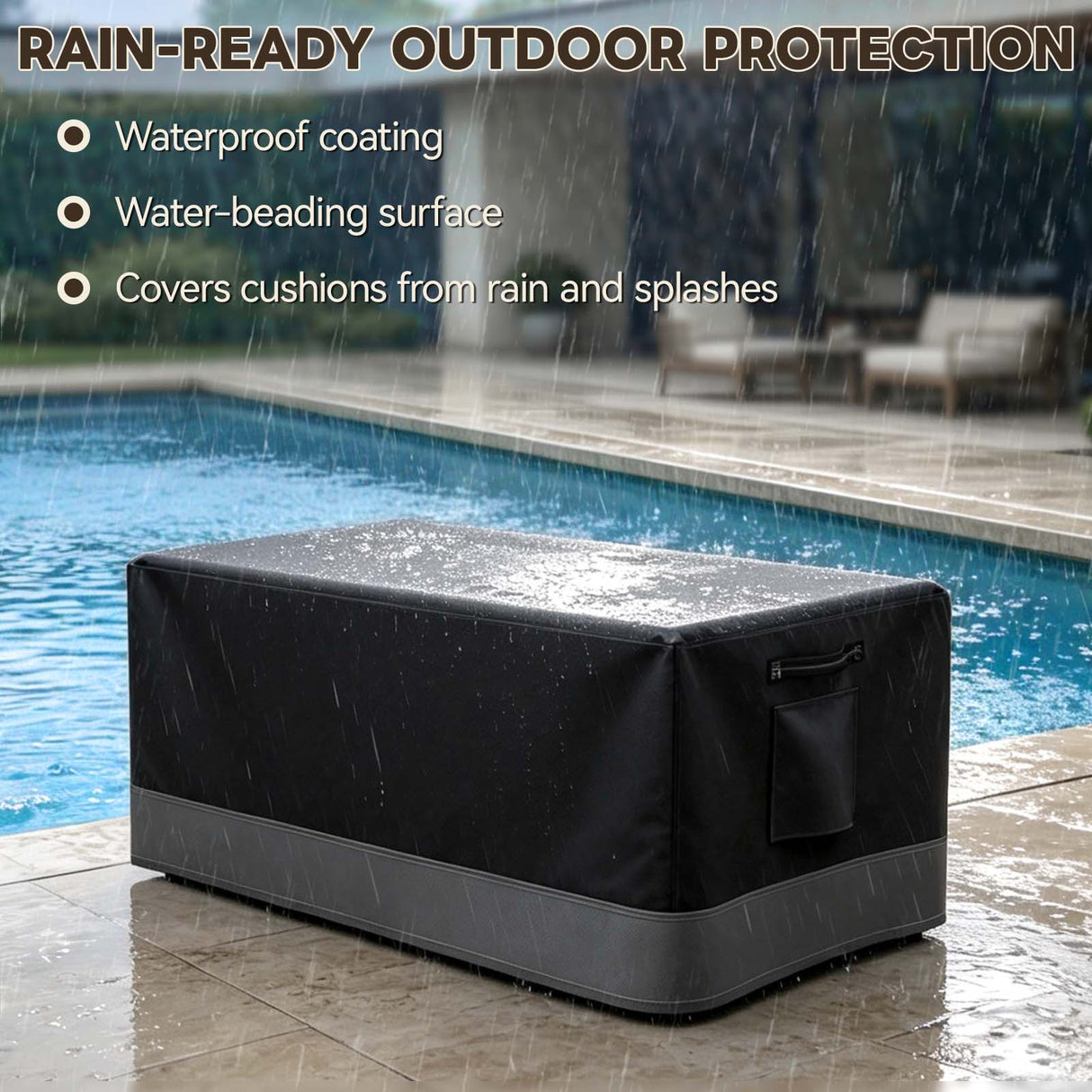 Patio Furniture Cover, Small Coffee Table 34.5''W×21''D×15.5''H