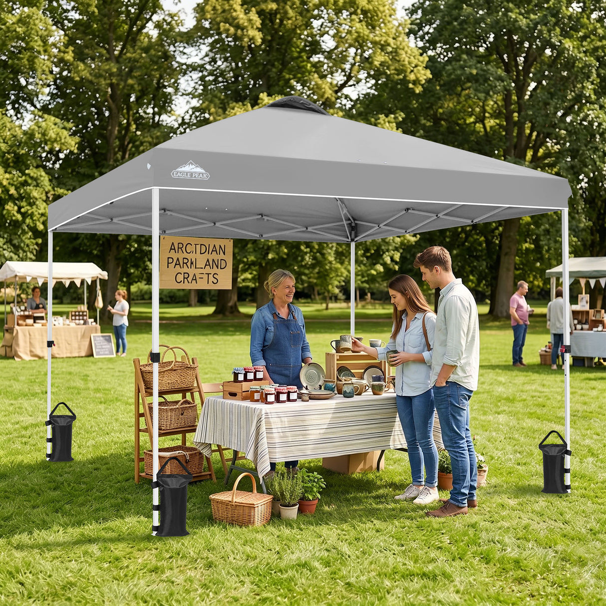 Easy Setup Straight Leg 10x10 Pop Up Canopy Tent w/ 100 sqft of Shade