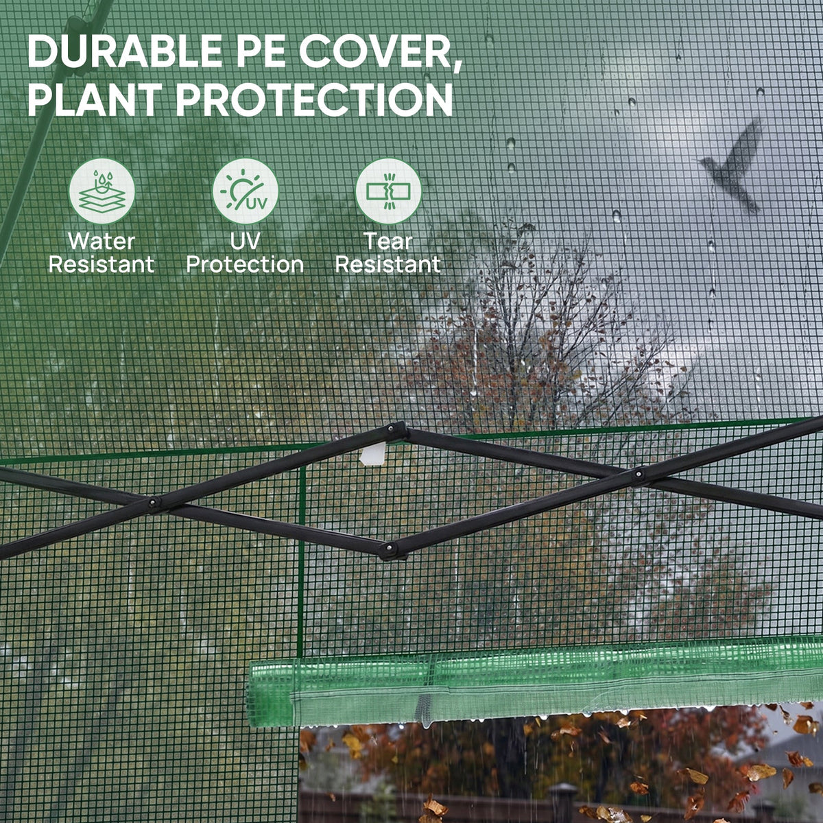 7x7 Easy Setup Pop Up Greenhouse, 2 Folding Shelves - Eagle Peak®