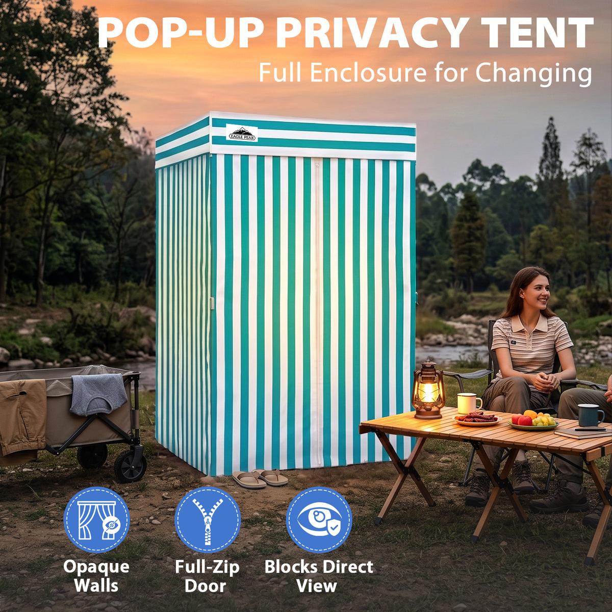 4x4 Pop Up Changing Tent, Flat Top Changing Room