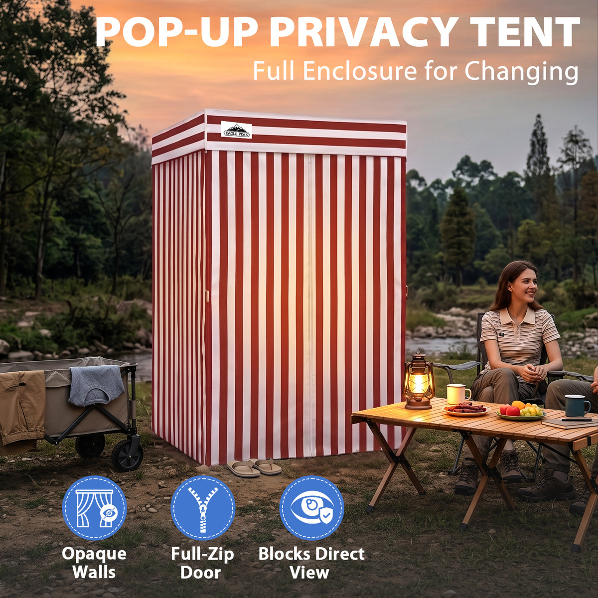 4x4 Pop Up Changing Tent, Flat Top Changing Room