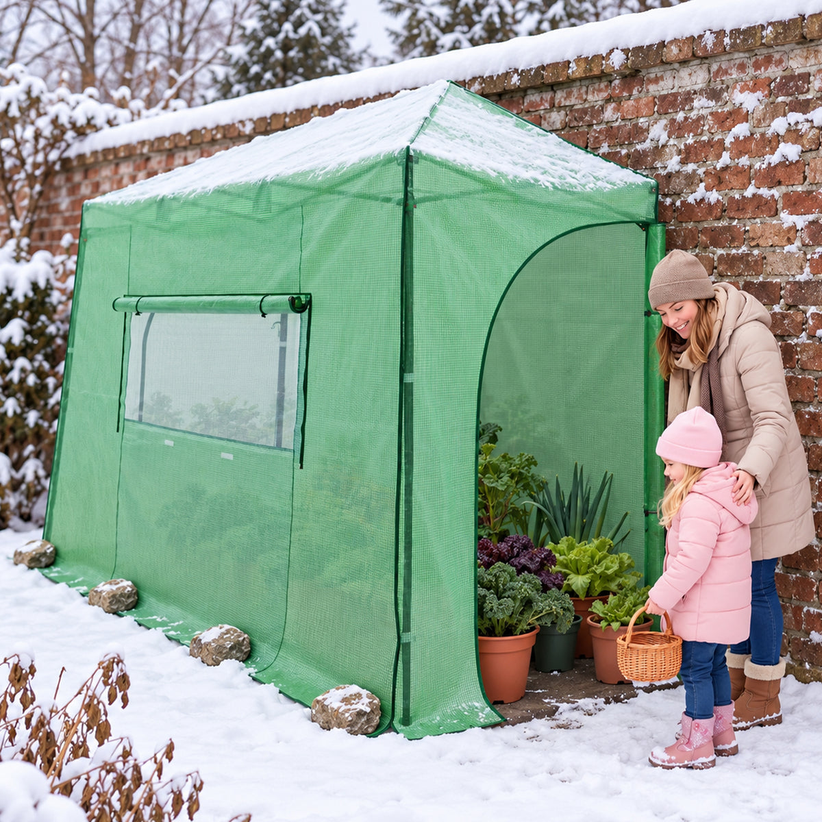 10x5 Easy Setup Pop Up Greenhouse, Lean-To Design