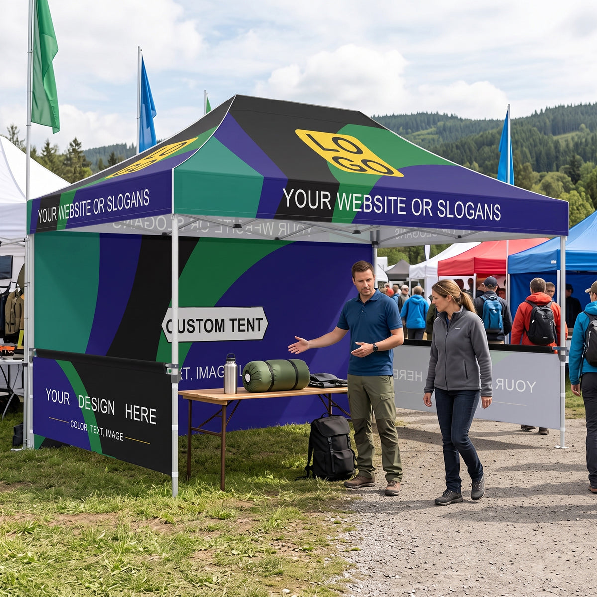 Custom Canopy Tent 10x15 with Logo, Custom Vendor Tent