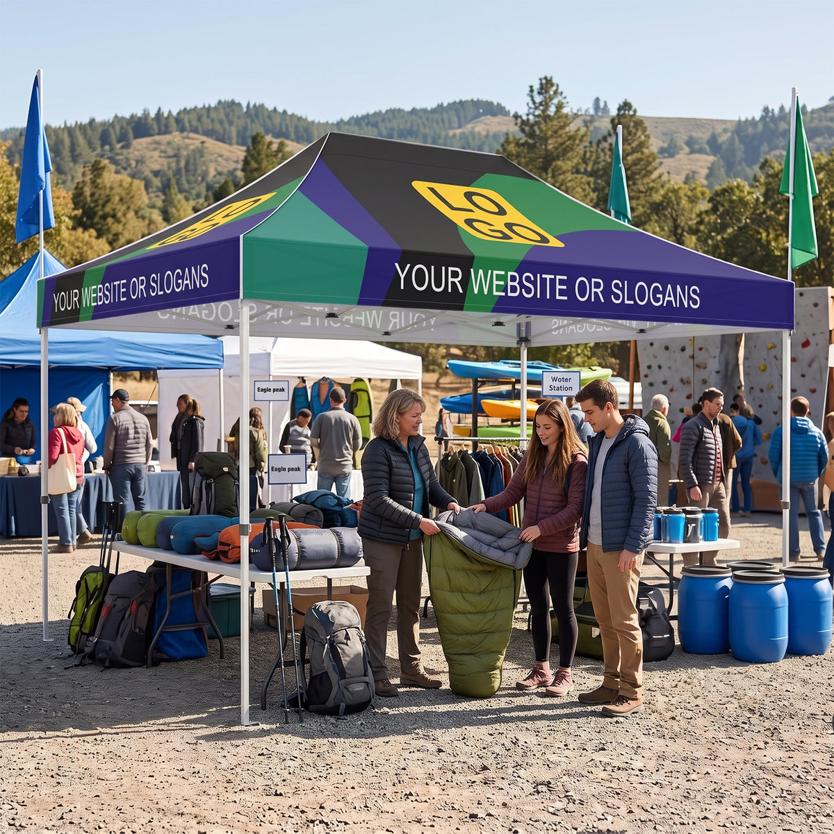 Custom Canopy Tent 10x15 with Logo, Custom Vendor Tent