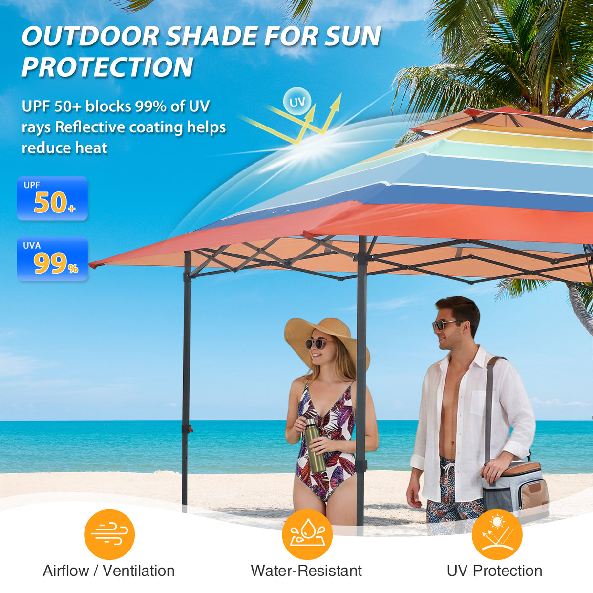 13x13 Straight Leg Pop Up Canopy Tent with 169 sqft of Shade