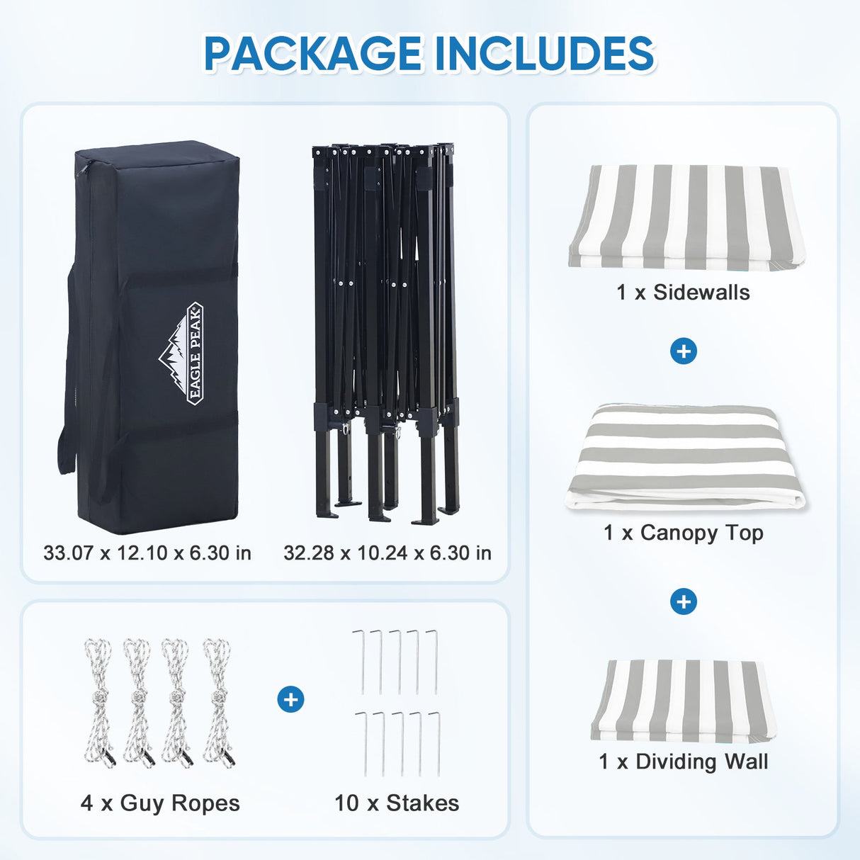 8x4 Outdoor Changing Room, 2 Room Pop Up Portable Changing Room - Eagle Peak Custom Canopy Tent
