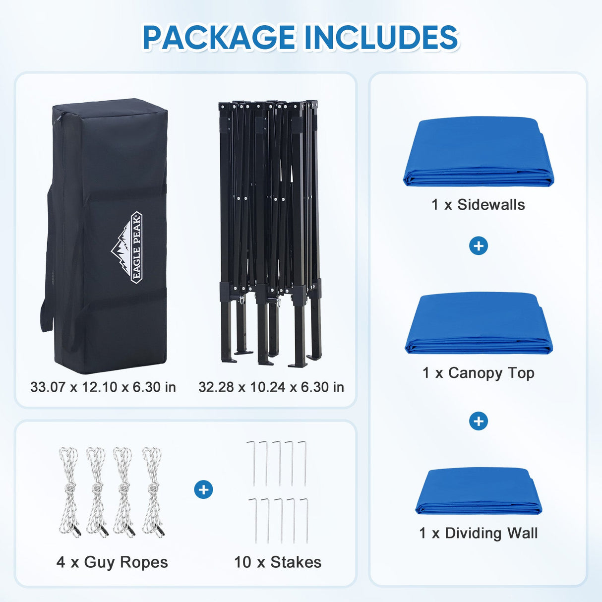 8x4 Outdoor Changing Room, 2 Room Pop Up Portable Changing Room - Eagle Peak Custom Canopy Tent