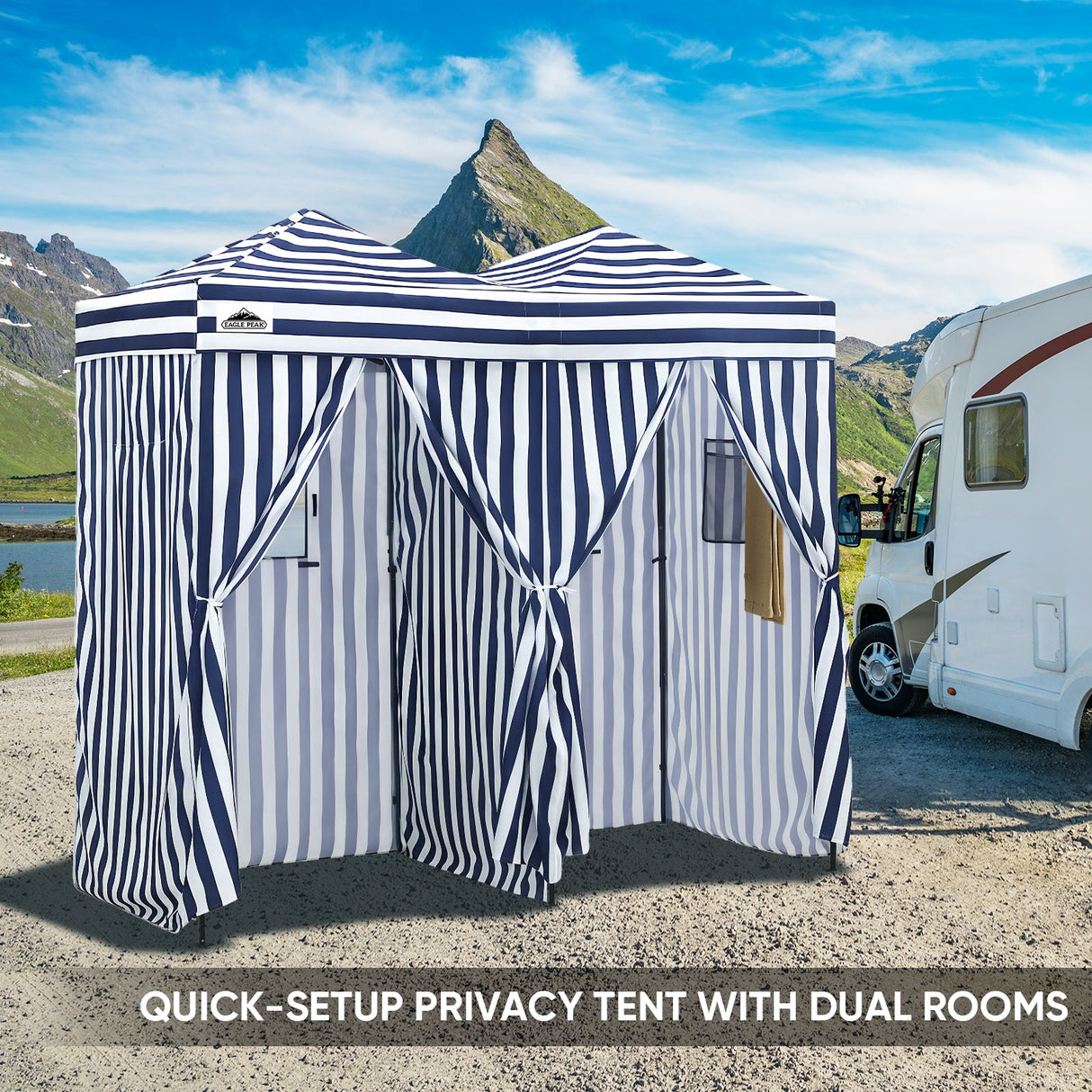 8x4 Outdoor Changing Room, 2 Room Pop Up Portable Changing Room - Eagle Peak Custom Canopy Tent