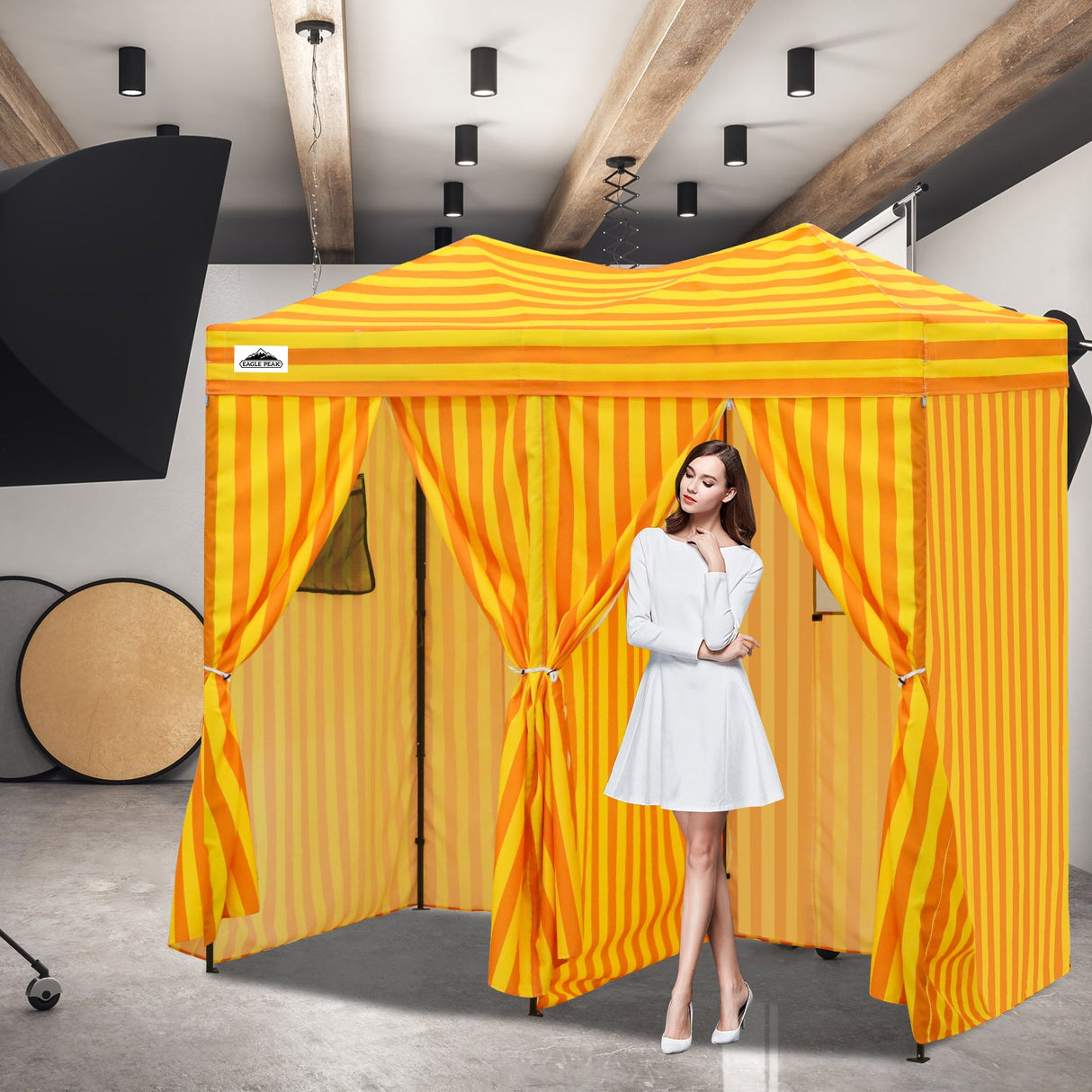 8x4 Outdoor Changing Room, 2 Room Pop Up Portable Changing Room - Eagle Peak Custom Canopy Tent
