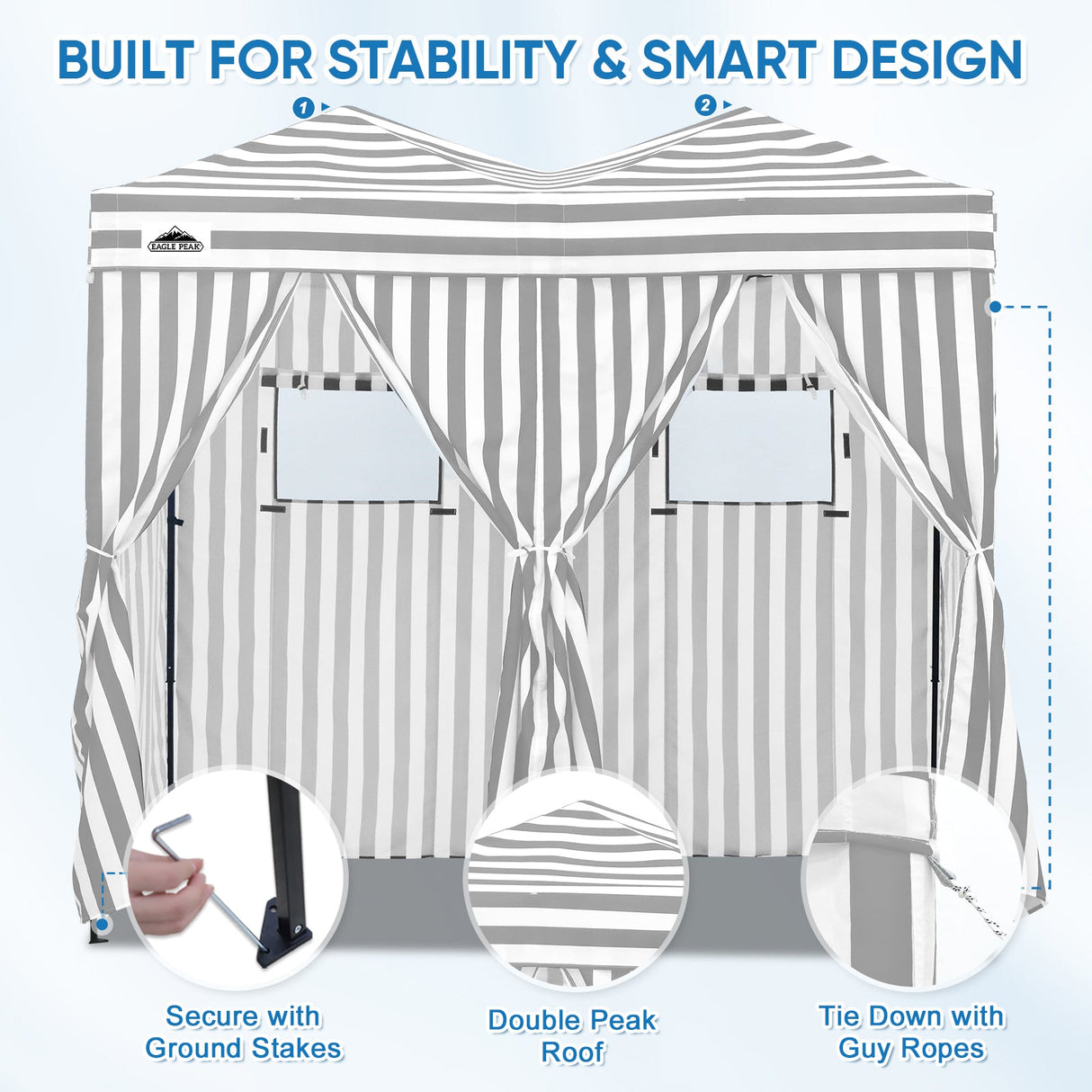 8x4 Outdoor Changing Room, 2 Room Pop Up Portable Changing Room - Eagle Peak Custom Canopy Tent