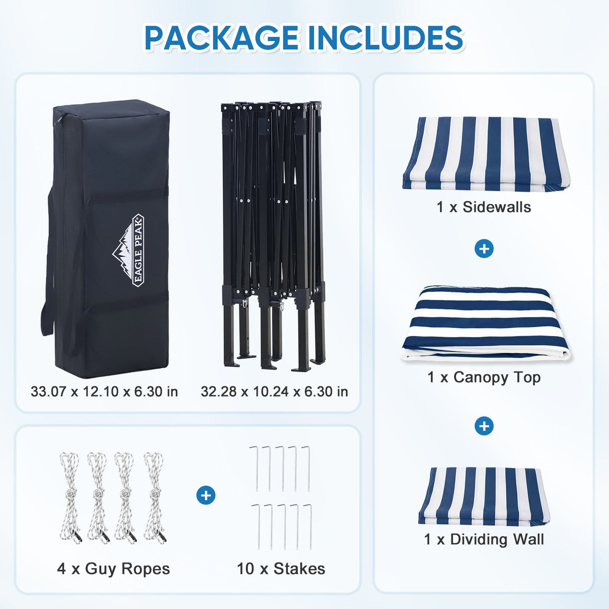 8x4 Outdoor Changing Room, 2 Room Pop Up Portable Changing Room - Eagle Peak Custom Canopy Tent