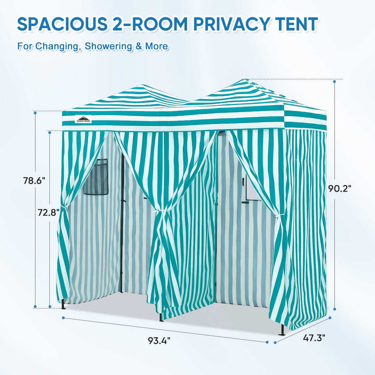 8x4 Outdoor Changing Room, 2 Room Pop Up Portable Changing Room - Eagle Peak Custom Canopy Tent